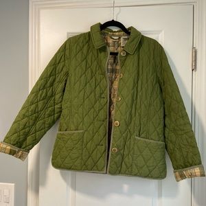 L.L. Bean Green Petite Quilted Barn Coat